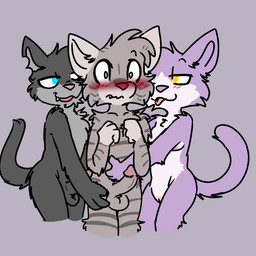anthro balls blush breasts erection female fur genitals group group_sex humanoid_genitalia imminent_sex male male/female male/male nipples nude penis sex simple_background small_breasts threesome trio tuft vulva catlovingloser housepets! grape_jelly_(housepets!) maxwell_(housepets!) res_(housepets!) domestic_cat felid feline felis mammal 1:1