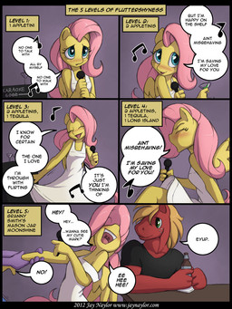 alcohol anthro anthrofied bar beer beverage blush bottle breasts clothing container dialogue dress drunk electronics eyes_closed feathered_wings feathers female lyrics male microphone open_mouth singing substance_intoxication text wings yellow_body yellow_feathers conditional_dnp jay_naylor fats_waller friendship_is_magic hasbro my_little_pony mythology big_macintosh_(mlp) fluttershy_(mlp) earth_pony equid equine horse mammal mythological_creature mythological_equine pegasus pony 2012 3:4 comic digital_media_(artwork) english_text url
