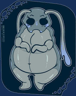 antennae_(anatomy) anthro belly biped black_eyes empty_eyes eyebrows eyelashes female looking_at_viewer solo standing text worst-at-life hollow_knight_(franchise) team_cherry bretta_(hollow_knight) arthropod beetle insect 2026 alpha_channel artist_name blue_and_white english_text hi_res monochrome