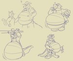 anthro belly big_belly bottomwear bound burger clothing duo eating food hat headgear headwear male obese obese_male overweight overweight_male pants shirt simple_background solo topwear yezt brok_the_investigator cowcat_games brok_(brok_the_investigator) graff_filsh alligator alligatorid crocodilian domestic_cat felid feline felis mammal reptile scalie 2025 hi_res