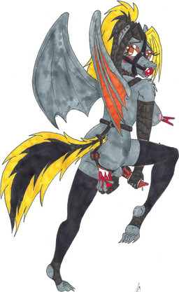 5j4c720 bdsm bondage bound breasts equine gag half herm horse intersex original_character plain_background pony pussy rubber solo toes white_background wings
Rating: Explicit
Score: 4
User: 5J4C720
Date: March 21, 2013