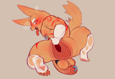 anthro anus anus_grab armwear balls biceps blush brown_background clothing elbow_gloves flaccid foreskin gaping gaping_anus genitals gloves handwear happy humanoid_genitalia humanoid_penis kneeling looking_back male muscular nipple_piercing nipple_ring nipples on_one_knee penis penis_backwards piercing presenting presenting_anus ring_piercing ringed_eyes saggy_balls simple_background solo spread_anus spreading tongue tongue_out unretracted_foreskin white_clothing white_gloves white_handwear cydonia_xia xia_(cydonia_xia) canid canine fox mammal colored_sketch sketch unfinished
