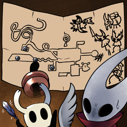 2_horns ambiguous_gender anthro black_body black_eyes bodily_fluids clothing empty_eyes eyes_closed fire group holding_melee_weapon holding_object holding_quill holding_weapon horn loose_feather map melee_weapon open_mouth quill sparkles sweat sweatdrop weapon gorusiti hollow_knight:_silksong hollow_knight_(franchise) team_cherry grimmchild_(hollow_knight) hollow_knight_(character) hornet_(hollow_knight) shakra_(hollow_knight:_silksong) the_knight_(hollow_knight) arthropod flea_(hollow_knight:_silksong) vessel_(species) 1:1 hi_res female_(lore) half_sister_(lore) sibling_(lore) sister_(lore)