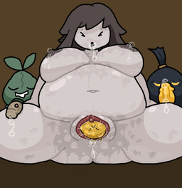 after_sex amniotic_fluid areola belly big_belly birth bodily_fluids breasts crowning eyes_closed female female_human genital_fluids genitals grey_body group hair human_focus interspecies interspecies_pregnancy labor lactating leaking_vagina live_birth male messy not_furry penis pokephilia pregnant sitting slime spread_legs spreading sweat trio vaginal_birth vaginal_fluids vulva yolka nintendo pokemon gunkbag_(yolka) generation_5_pokemon human mammal pokemon_(species) slime_(blob) trubbish waddling_head hi_res