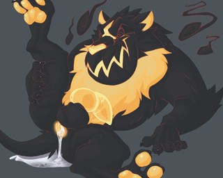 5_fingers animal_genitalia animal_penis anthro anus balls black_balls black_body black_fur bodily_fluids canine_genitalia canine_penis claws cum cum_drip cum_from_ass cum_in_ass cum_inside cum_pool dripping fingers fur gaping gaping_anus genital_fluids genitals grey_background knot male pawpads penis simple_background solo spiral spiral_eyes spread_legs spreading toe_claws yellow_body yellow_fur yellow_pawpads yellow_penis velrizoth panty_and_stocking_with_garterbelt gal_ghoul canid canine canis ghost mammal spirit will-o'-the-wisp wolf 5:4