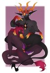 2_penises 4_arms 4_nipples 4_pecs anthro bodily_fluids dripping duo feet fellatio foot_fetish foot_play footjob genital_fluids genitals long_tongue male male/male multi_arm multi_genitalia multi_limb multi_nipple multi_pecs multi_penis nipples oral pecs penile penis precum precum_drip sex tongue yokaikaisen mythology kaida_(kaidathedergon) xander_(kaida's_husband) demon dragon humanoid mythological_creature mythological_scalie scalie hi_res