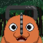 chainsaw cute_fangs forest forest_background looking_at_viewer nature nature_background open_mouth orange_body plant power_tool solo tongue tools tree warrenweiss chainsaw_man pochita_(chainsaw_man) demon 1:1 animated digital_media_(artwork) pixel_(artwork) pixel_animation short_playtime