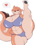 abs anthro big_breasts bodily_fluids breasts female heart_symbol leg_grab muscular muscular_anthro muscular_female raised_leg solo stretched_out_leg sweat thick_thighs wide_hips yoga gin-blade robin_bechauf canid canine fennec_fox fox mammal true_fox 4:5 absurd_res hi_res