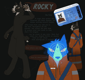 anthro black_background brown_body brown_eyes brown_fur brown_pawpads brown_pupils brown_speech_bubble brown_tail clothed clothed_anthro clothed_male clothing feet fully_clothed fully_clothed_anthro fully_clothed_male fur grey_text hindpaw male male_anthro mottled mottled_pawpads multicolored_body multicolored_fur nude_anthro nude_male open_mouth open_smile orange_clothing orange_suit pawpads paws pronouns pupils simple_background smile solo suit tail tan_body tan_fur tan_hands tan_snout teeth text two_tone_body two_tone_fur buteoposting canid canine canis domestic_dog mammal 2026 character_name english_text hi_res model_sheet