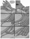 anal anal_fingering anthro anus bodily_fluids circumcised circumcision_scar comic dialogue duo english_text enzi erection fellatio fingering genital_fluids genital_scar genitals greyscale horn humanoid_genitalia humanoid_penis male male/male male_penetrated male_penetrating male_penetrating_male mammal monochrome muscular muscular_anthro muscular_male oral penetration penile penis precum rhinoceros scar sex sudonym text