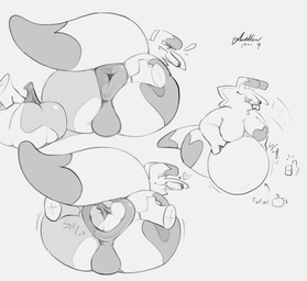 anal anal_storage anal_vore anthro anus belly big_belly big_butt butt butt_focus cavity_storage disembodied_hand eyes_closed female food fruit gesture hand_gesture hand_on_butt looking_back narrowed_eyes object_vore plant puffy_anus pumpkin raised_tail rear_view sound_effects tail thick_tail thick_thighs thumbs_up vore sofmallow liliko_(sofmallow) 2025 absurd_res digital_drawing_(artwork) digital_media_(artwork) hi_res signature