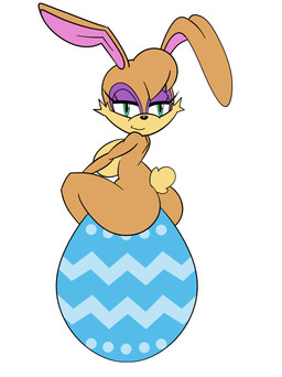 anthro big_breasts big_butt breasts butt easter_egg female fur green_eyes holidays huge_breasts huge_butt nude pose posing_nude rabbit_ears side_boob solo yellow_body yellow_fur mobian_monster easter sega sonic_the_hedgehog_(series) bunnie_rabbot easter_bunny lagomorph leporid mammal rabbit colored_sketch hi_res sketch