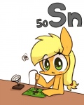 2015 4:5 applejack_(mlp) blonde_hair circuit_board earth_pony english_text equid equine female feral friendship_is_magic furniture hair hasbro horse joycall3 mammal my_little_pony pony simple_background soldering_iron solo table text tin_(element) white_background