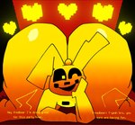 ambiguous_gender big_butt butt floating_hearts heart_symbol huge_butt hyper hyper_butt offscreen_character one_eye_closed open_mouth open_smile smile wink yellow_body lucaslora five_nights_at_freddy's scottgames fredbear_(fnaf) spring_bonnie_(fnaf) lagomorph leporid mammal rabbit hi_res