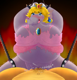 anthro anthro_on_anthro anthro_penetrated anthro_penetrating anthro_penetrating_anthro bdsm big_breasts blonde_hair blue_eyes blush bodily_fluids bondage bound breasts chain chained clothing crown dialogue dominant dominant_anthro dominant_male duo female female_penetrated first_person_view genital_fluids genitals grey_body hair headgear looking_at_viewer male male/female male_penetrating male_penetrating_female male_pov nipple_dip nipples onomatopoeia open_mouth overweight penetrating_pov penetration penile penile_penetration penis_in_vagina proboscis_(anatomy) restraints sex simple_background sound_effects spikes submissive submissive_anthro submissive_female text trunk_(anatomy) vaginal vaginal_penetration vulva xenolith0 mario_bros nintendo super_mario_bros_wonder bowser elephant_peach princess_peach elephant elephantid koopa mammal proboscidean scalie absurd_res digital_media_(artwork) english_text hi_res