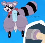anal anal_penetration anthro anus big_butt bodily_fluids butt dildo dildo_in_ass dildo_insertion duo feet fur genital_fluids huge_butt male male/male object_in_ass penetrable_sex_toy penetration precum puffy_anus purple_body purple_fur sex_toy sex_toy_in_ass sex_toy_insertion soles sweat thick_thighs wide_hips pandogbutt indigo_park rambley_raccoon mammal procyonid raccoon absurd_res hi_res