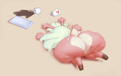 anthro beverage big_butt bottom_heavy brown_body brown_fur butt coffee female fur horn huge_butt huge_hips huge_thighs hyper hyper_butt hyper_hips hyper_thighs lying on_front rear_view solo thick_thighs wide_hips decisivetang deltarune undertale_(series) noelle_holiday deer mammal new_world_deer reindeer 2025