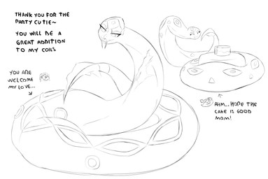 after_vore female human_prey text vore willing_prey poisonsneksoffie nintendo pokemon erika_(poisonsneksoffie) soffie_(poisonsneksoffie) generation_3_pokemon human mammal pokemon_(species) seviper zigzagoon absurd_res english_text hi_res monochrome