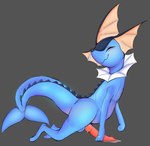 back_spikes balls bodily_fluids cum eyes_closed feral fin genital_fluids genitals knot male penis side_view smile solo spikes spikes_(anatomy) e-mana nintendo pokemon eeveelution generation_1_pokemon pokemon_(species) vaporeon hi_res