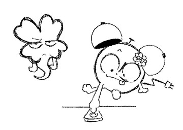ambiguous_gender annoyed clock duo not_furry simple_background sitting smile tail tongue tongue_out white_background clockstops3am conditional_dnp 4chan it's_time_for_the object_shows clock_(itft) ghost living_clock spirit black_and_white hi_res monochrome