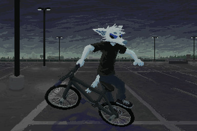 anthro bicycle black_clothing black_footwear black_shirt black_shoes black_t-shirt black_topwear blue_sclera clothing detailed_background footwear fur lamp male outside shirt shoes sky solo t-shirt topwear vehicle white_body white_fur demensa canid canine canis mammal wolf 2021 3:2 digital_media_(artwork) pixel_(artwork)