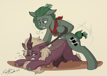 anal anal_penetration animal_genitalia animal_penis bedroom_eyes bodily_fluids cum cutie_mark dominant dominant_male duo equine_genitalia equine_penis erection feral feral_on_feral feral_penetrated feral_penetrating feral_penetrating_feral genital_fluids genitals hair horn kerchief leash leash_pull male male/male male_penetrated male_penetrating male_penetrating_male narrowed_eyes neckerchief neckwear penetration penile penis precum seductive sex smile submissive submissive_male sweat tail ad_kayle hasbro my_little_pony mythology fan_character dragon earth_pony equid equine horse kirin mammal mythological_creature mythological_equine mythological_scalie pony scalie absurd_res alternate_version_at_source digital_drawing_(artwork) digital_media_(artwork) hi_res