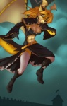 anthro bat_wings breasts castle cleavage clothed clothing cloud female head_wings looking_at_viewer membrane_(anatomy) membranous_wings midriff navel outside robe skimpy sky solo tail unusual_wing_placement wings wolfy-nail dan_and_mab's_furry_adventures project_future keaton_(sunblink) canid canine cubi_(race) demon fennec_fox fox mammal true_fox 2013 digital_media_(artwork) hi_res