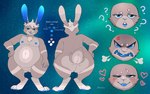 adopt anthro aroused big_butt butt confusion galaxy greenzlie grumpy hairy hare hi_res huge_butt lagomorph leporid male mammal model_sheet paws rabbit sky slightly_chubby solo