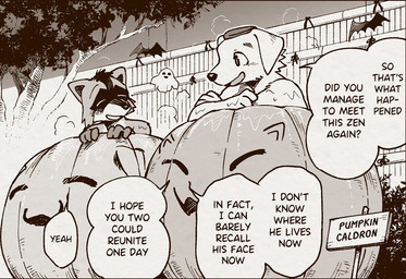 adolescent anthro bath bathhouse bathing dialogue duo holidays jack-o'-lantern kemono male nude nude_anthro nude_male public public_nudity speech_bubble text young young_anthro young_male dark_ishihara third-party_edit halloween araizumi_funaka kaneinu_kosuke canid canine canis domestic_dog mammal procyonid raccoon comic english_text hard_translated hi_res monochrome right_to_left translated translation_edit
