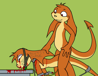 ambiguous_gender bdsm blood bondage bound catheter clone darkdoomer leather pain patachu torture violence young 

Rating: Explicit 
Score: -2 
User: darkdoomer 
Date: March 27, 2010