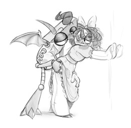 against_surface against_wall blush bodily_fluids bow_ribbon clothed clothing clothing_lift dress dress_lift duo eye_contact female hand_on_leg hand_on_thigh hunched_over looking_at_another looking_back rag_doll_(toy) size_difference smaller_female sweat sweatdrop shovelynnne glitch_productions the_amazing_digital_circus ragatha_(tadc) zooble_(tadc) humanoid living_toy hi_res nonbinary_(lore)