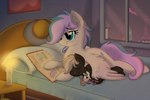 all_fours bed black_body black_fur blue_eyes book candle canterlot covering_body cuddling cutie_mark doll duo eyes_closed feathered_wings feathers female feral fur furniture grey_body grey_mane grey_tail hair hooves inside lying lying_on_bed male male/female mane multicolored_hair multicolored_tail night on_bed pillow sleeping tail two_tone_hair two_tone_tail window wings young young_feral young_male unknown_artist hasbro my_little_pony mythology blitzstar dawn_lightwing fan_character equid equine horse mammal mythological_creature mythological_equine pegasus pony 3:2