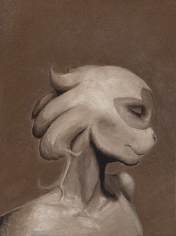 eyes_closed fur fur_markings hair markings solo halfbaked-hope nintendo pokemon generation_9_pokemon meowscarada pokemon_(species) 2024 absurd_res headshot_portrait hi_res monochrome painting_(artwork) portrait traditional_media_(artwork) traditional_painting_(artwork)