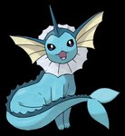 2004 3_toes alpha_channel ambiguous_gender black_eyes blue_body blue_skin eeveelution feet feral fin frill_(anatomy) generation_1_pokemon glistening glistening_eyes head_fin hi_res ken_sugimori long_tail mammal marine membrane_(anatomy) membranous_frill neck_frill nintendo official_art open_mouth pokemon pokemon_(species) simple_background sitting solo tail tail_fin toes tongue transparent_background vaporeon white_body white_skin yellow_body yellow_skin