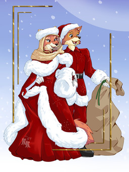 5_fingers anthro black_nose boots christmas_clothing christmas_headwear clothed clothed_anthro clothed_female clothed_male clothing dress duo female fingers footwear fur gloves handwear hat headgear headwear holidays humanoid_hands male male/female multicolored_body multicolored_fur open_mouth open_smile red_body red_fur sack santa_hat shoes smile two_tone_body two_tone_fur white_body white_fur gomerz22 christmas disney robin_hood_(disney) maid_marian robin_hood canid canine fox mammal red_fox true_fox 2024 hi_res
