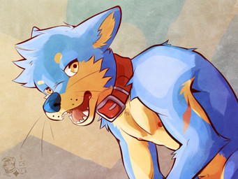 anthro arm_scar arm_tuft blue_body blue_fur blue_nose casual_nudity cheek_tuft collar collar_only eyebrows_(marking) facial_tuft fur head_tuft inner_ear_fluff leaning leaning_forward logo looking_at_viewer male male_anthro nipples nude nude_anthro nude_male open_mouth pink_nipples pose red_collar scar shirtless_male shoulder_tuft simple_background slim_male solo tan_inner_ear_fluff text three-quarter_view tuft whisker_spots whiskers yellow_eyes ventkazemaru max_cando canid canine canis domestic_dog mammal shiba_inu spitz 2025 artist_logo artist_name dated digital_drawing_(artwork) digital_media_(artwork) half-length_portrait hi_res portrait shaded simple_shading