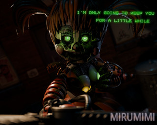 alley breasts claw_fingers claws clothing clothing_pull dialogue eyebrows female glowing glowing_eyes grabbing_neck green_eyes hair holding_breast looking_at_viewer machine nipples not_furry orange_hair questionable_consent revealing_breasts sharp_teeth solo teeth text mirumimi five_nights_at_freddy's freddy_fazbear's_pizzeria_simulator scottgames scrap_baby_(fnaf) animatronic humanoid robot robot_humanoid 2026 3d_(artwork) 5:4 digital_media_(artwork) english_text hi_res watermark