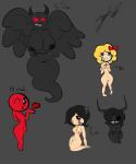 alternative_fashion blonde_hair breasts emo female genitals group hair horn not_furry nude pussy wings nailstrabbit the_binding_of_isaac_(series) eve_(tboi) lil_chad_(tboi) magdalene_(tboi) the_fallen_(tboi) demon human mammal 5:6 absurd_res hi_res