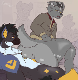 anal anal_penetration animated_background anthro balls big_balls big_butt black_hair blinking blue_body blue_fur bodily_fluids bottom_heavy breath butt clothing coat duo_focus ears_down ears_up erection fur genitals grey_body grey_fur group group_sex hair half_naked happy huge_butt infidelity light light_body male male/male nude on_bottom on_top orange_eyes panting penetration penis pivoted_ears reverse_cowgirl_position rough_sex saliva saliva_on_penis sex shaking shaking_butt shaking_legs simple_background sitting smile sweater tail tail_motion tailwag topwear wave wet wet_penis white_body white_fur yellow_eyes yellow_penis farens_hell faren avian bat bird canid canine corvid corvus_(genus) hybrid mammal murid murine oscine passerine rat raven rodent 2d_animation animated frame_by_frame hi_res