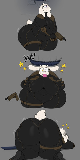 all_fours anthro ass_up big_breasts big_butt bodysuit breasts butt clothed clothed_anthro clothed_female clothing curvy_figure female female_anthro gun huge_breasts huge_butt huge_hips huge_thighs mature_anthro mature_female nipple_outline overweight overweight_anthro overweight_female ranged_weapon rear_view skinsuit solo squish standing star_eyes tail thick_thighs thigh_squish tight_clothing tongue tongue_out unconscious voluptuous voluptuous_anthro voluptuous_female weapon wide_hipped_female wide_hips sssonic2 undertale undertale_(series) toriel boss_monster_(undertale) bovid caprine mammal 2020 absurd_res digital_media_(artwork) hi_res