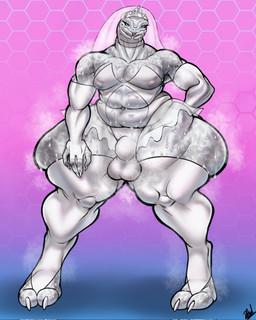 4_fingers anthro armwear big_butt blue_background bodily_fluids bulge butt clothed clothing crossdressing dress eyelashes eyeliner fingers front_view gradient_background makeup male mandibles nipple_piercing nipples not_furry piercing pink_background sharp_teeth simple_background slightly_chubby slightly_chubby_anthro slightly_chubby_male solo standing sweat sweaty_body teeth thick_thighs wedding_dress wedding_veil white_armwear white_body white_clothing white_legs wide_hips sekkusu_no_megami halo_(series) microsoft xbox_game_studios alien sangheili 2025 english_description hi_res