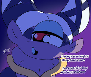 1_eye blue_eyes blue_eyeshadow breasts cleavage clothed clothing dialogue eyelashes eyeshadow female horn looking_at_viewer makeup medium_breasts not_furry open_mouth pointy_ears purple_body red_eyes smile smiling_at_viewer solo text unfortu-nate asian_mythology east_asian_mythology japanese_mythology level-5 mythology yo-kai_watch insomni ghost humanoid spirit yokai 2026 digital_media_(artwork) english_text hi_res
