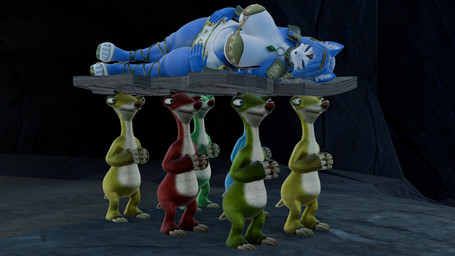anthro big_breasts blue_body blue_fur blue_hair breasts carrying_person clothing female fur group hair male male/female sleeping tail white_body white_fur ryantheavian dogzeela_(modeler) blue_sky_studios ice_age_(series) nintendo star_fox krystal_(star_fox) canid canine fox ground_sloth mammal mini-sloths_(ice_age) pilosan prehistoric_species sloth xenarthran 16:9 3d_(artwork) 4k absurd_res blender_(artwork) digital_media_(artwork) hi_res widescreen