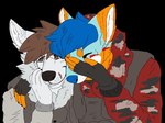 anthro duo facepalm laugh male scar okytheoky blue_byte_(game_developer) girls_laughing_(meme) rainbow_six rainbow_six:_siege tom_clancy's_(series) ubisoft falcon_woodwere frost_(rainbow_six) kapkan_(rainbow_six) arctic_wolf canid canine canis mammal wolf 4:3 meme