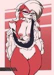 anthro areola biped bottomwear breasts claws clothed clothing clothing_lift dress eyewear female female_anthro fur genitals glasses humanoid_genitalia humanoid_pussy looking_at_viewer maid_apron maid_headdress maid_uniform medium_breasts narrowed_eyes nipples one_eye_closed pink_areola pink_nipples pussy red_body red_fur seductive simple_background skirt skirt_lift solo thick_thighs uniform white_body white_fur brennan_d_vries nintendo pokemon canid canine canis generation_7_pokemon lycanroc mammal midnight_lycanroc pokemon_(species) wolf digital_media_(artwork) hi_res signature