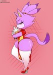 anthro big_butt blush butt clothing doll female footwear high_heels looking_at_viewer shoes solo standing thick_thighs wide_hips berkthejerk sega sonic_the_hedgehog_(series) blaze_the_cat silver_the_hedgehog domestic_cat felid feline felis mammal hi_res