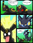 comic dialogue eeveelution english_text fan_character fangs felid female feral generation_2_pokemon generation_4_pokemon kuroodod kuroodod_(character) luxray male mammal nintendo pokemon pokemon_(species) tail teeth tess_the_luxray text umbreon