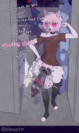 4_toes after_sex animal_genitalia animal_penis annoyed anthro areola arm_tuft balls bed big_breasts big_penis biped black_choker black_claws black_clothing black_jewelry black_legwear black_necklace black_thigh_highs blue_body blue_fur bodily_fluids bottomless breasts brown_clothing brown_shirt brown_topwear butt canine_genitalia canine_penis choker claws clothed clothing cum dark_penis doorway elbow_tuft emanata erection excessive_cum excessive_genital_fluids feet female front_view fur furniture genital_fluids genitals group gynomorph hair hand_on_hip heart_symbol hip_tuft huge_penis intersex jewelry kiss_mark_on_balls kiss_mark_on_face leaking_cum leaning_on_doorway legwear lipstick_on_penis lipstick_ring looking_at_viewer necklace nipples no_bra nude on_bed penis pink_hair pink_sclera pubes pupils saggy_balls saliva saliva_on_penis saliva_string shirt short_hair shoulder_tuft slit_pupils standing talking_to_viewer text thigh_highs throbbing throbbing_penis toes topwear tuft vulva white_body white_fur champaanimation nintendo pokemon champi absol felid feline generation_3_pokemon generation_4_pokemon generation_5_pokemon generation_8_pokemon mammal pokemon_(species) sneasler weavile zoroark 2024 hi_res watermark