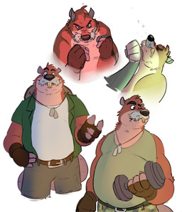 anthro belly bottomwear clothing exercise facial_hair hat headgear headwear male mustache overweight overweight_male pants shirt simple_background solo topwear white_background workout glast brok_the_investigator cowcat_games tramp_(brok_the_investigator) cricetid mammal muskrat rodent 2025 hi_res