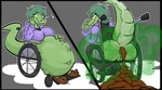 anthro bottomless bottomless_female clothed clothing digestion disability fart fart_cloud feces female paraplegic solo vehicle vore wheelchair gamsobart cavemanon_studios i_wani_hug_that_gator olivia_halford baryonyx dinosaur prehistoric_species reptile scalie spinosaurid theropod signature